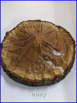 Topographic 3D Wood Carving Mountain Custom Unique Mt. Hood Center Piece Nature