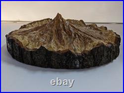 Topographic 3D Wood Carving Mountain Custom Unique Mt. Hood Center Piece Nature