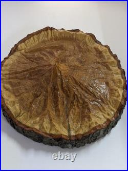 Topographic 3D Wood Carving Mountain Custom Unique Mt. Hood Center Piece Nature