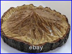 Topographic 3D Wood Carving Mountain Custom Unique Mt. Hood Center Piece Nature
