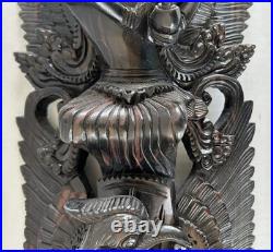 Traditional Balinese Indonesian Hand Carved Wood Sculpture Vishnu Riding Garuda Traditional Balinese Indonesian Hand Carved Wood Sculpture Vishnu Riding Garuda
