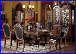 Traditional Elegant Formal Carving Finish Cherry Dining Room Set 7pc Dining Set