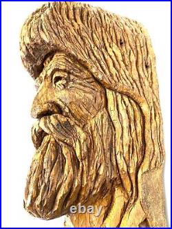 Trapper Carving Bear Hat Mountain Man Cabin Art Old West Sculpture Dave Sime