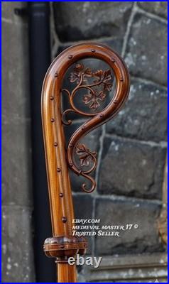 Tree CROZIER Bishop Wooden Work in Curved Design Carving 72 Long Replica Gift
