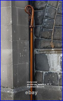 Tree CROZIER Bishop Wooden Work in Curved Design Carving 72 Long Replica Gift