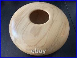 Turned Sycamore Wooden Vessel Art Signed By Artist Bill Fitzgerald 2004