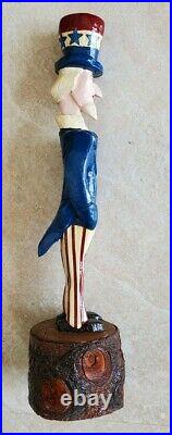 UNCLE SAM Hand Carved Painted SIGNED by A. P. LePage Bicentennial 1976 Vintage
