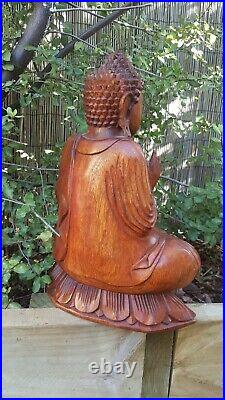 UNIQUE Balinese art Buddha statue wood carved FENG-SHUI traditional/boho/retro