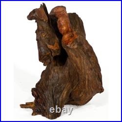 US SELLER Hand Carved Cedar Wood Chinese Guanyin Statue