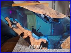 Underwater Epoxy and Wood Sculpture Large 15L X 8 H. New. Rgb Led Light