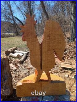 Unique Chainsaw Carved Rooster 22 Tall Wooden Chicken