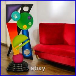 Unique Colorful Abstract Floor Sculpture 40x 17 handmade by Alisa