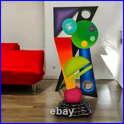Unique Colorful Abstract Floor Sculpture 40x 17 handmade by Alisa