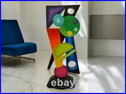 Unique Colorful Abstract Floor Sculpture 40x 17 handmade by Alisa