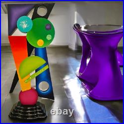 Unique Colorful Abstract Floor Sculpture 40x 17 handmade by Alisa