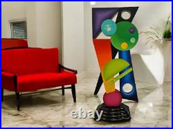 Unique Colorful Abstract Floor Sculpture 40x 17 handmade by Alisa