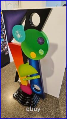 Unique Colorful Abstract Floor Sculpture 40x 17 handmade by Alisa