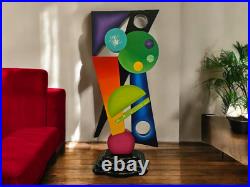Unique Colorful Abstract Floor Sculpture 40x 17 handmade by Alisa