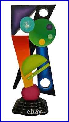 Unique Colorful Abstract Floor Sculpture 40x 17 handmade by Alisa