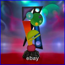 Unique Colorful Abstract Floor Sculpture 40x 17 handmade by Alisa