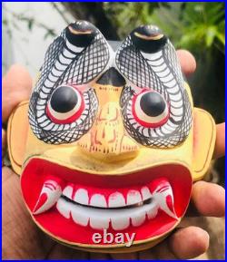 Unique Handcrafted 5 Wooden Cobra Devil Mask from Sri Lanka Traditional Kolam