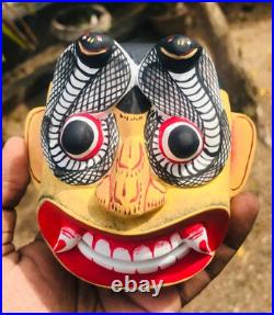 Unique Handcrafted 5 Wooden Cobra Devil Mask from Sri Lanka Traditional Kolam