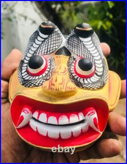 Unique Handcrafted 5 Wooden Cobra Devil Mask from Sri Lanka Traditional Kolam