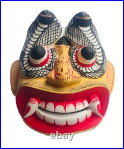 Unique Handcrafted 5 Wooden Cobra Devil Mask from Sri Lanka Traditional Kolam