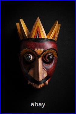 Unique Handcrafted 6 inch Wooden Demon Devil Mask from Sri Lanka Traditional