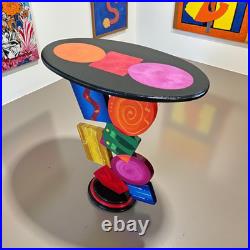 Unique Handmade Geometric Colorful abstract table by Art69 (27)