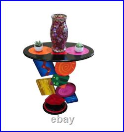 Unique Handmade Geometric Colorful abstract table by Art69 (27)