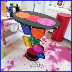 Unique Handmade Geometric Colorful abstract table by Art69 (27)