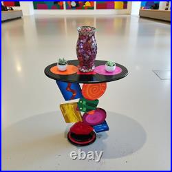Unique Handmade Geometric Colorful abstract table by Art69 (27)