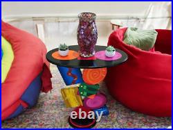 Unique Handmade Geometric Colorful abstract table by Art69 (27)