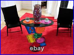 Unique Handmade Geometric Colorful abstract table by Art69 (27)