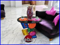 Unique Handmade Geometric Colorful abstract table by Art69 (27)