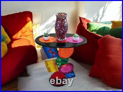 Unique Handmade Geometric Colorful abstract table by Art69 (27)