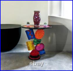 Unique Handmade Geometric Colorful abstract table by Art69 (27)