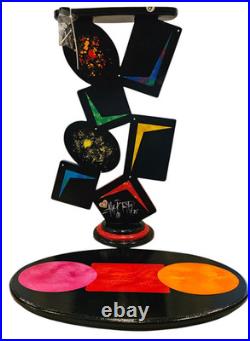 Unique Handmade Geometric Colorful abstract table by Art69 (27)