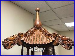 Unique & Majestic Antique Chinese Wood Carved Pagoda About 8.5 ft tall