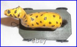 Unusual 1982 Painted Carved Wood Folk Art Camel Pull Toy Walter &June Gottshall