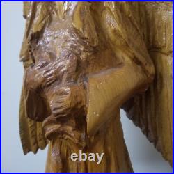VINTAGE Hand Carved Solid Wood Indian Native American Indian Angel Large Tree VINTAGE Hand Carved Solid Wood Indian Native American Indian Angel Large Tree