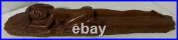 VINTAGE NUDE WOMAN/LADY WOOD CARVING SCULPTURE STATUE 20.5/52cm FROM CARIBBEAN