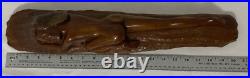 VINTAGE NUDE WOMAN/LADY WOOD CARVING SCULPTURE STATUE 20.5/52cm FROM CARIBBEAN