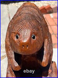 VTG 1991 BEAVER 16 Solid Wood Rustic Carving Sculpture Crater Lake Oregon