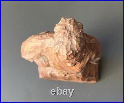 VTG Haitian Wooden Carved Statue Of A Standing Woman Signed J. Delva, 11 1/2 T