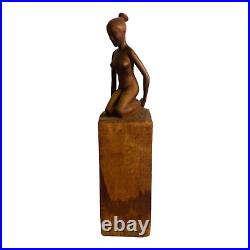 VTG Hand Carved Nude Woman Sculpture. C. 1970's. Beautiful