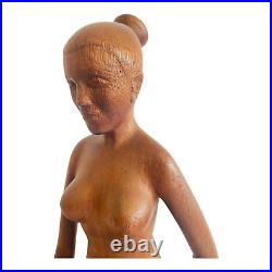 VTG Hand Carved Nude Woman Sculpture. C. 1970's. Beautiful