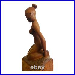 VTG Hand Carved Nude Woman Sculpture. C. 1970's. Beautiful