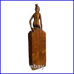 VTG Hand Carved Nude Woman Sculpture. C. 1970's. Beautiful